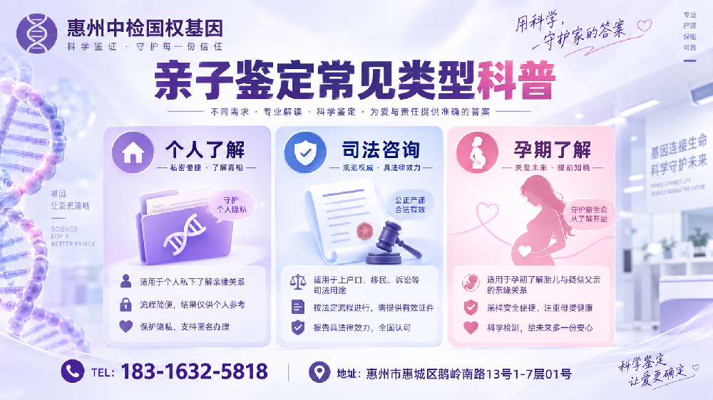 惠州7家亲子鉴定具体机构详情(附2026年10月名单/地址)